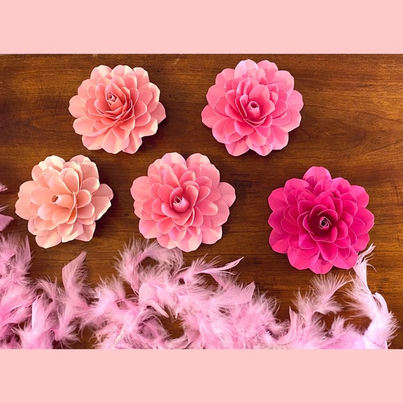 Set of 8 Marvelous 3D Shaded Camellias Flowers - Brand New - Picture 4 of 16